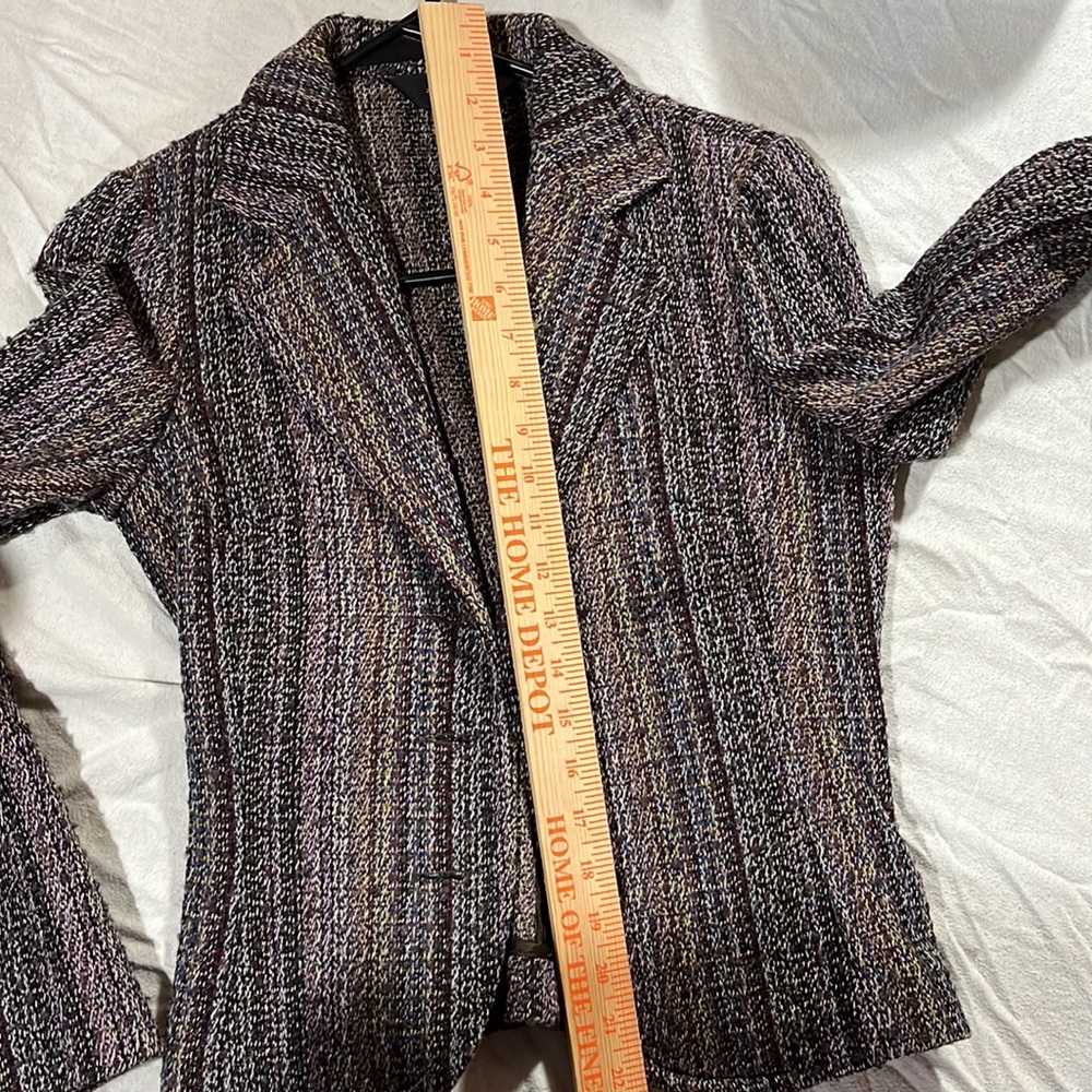 Ladies blazer purplish black brown knit-S - Picture 4 of 9